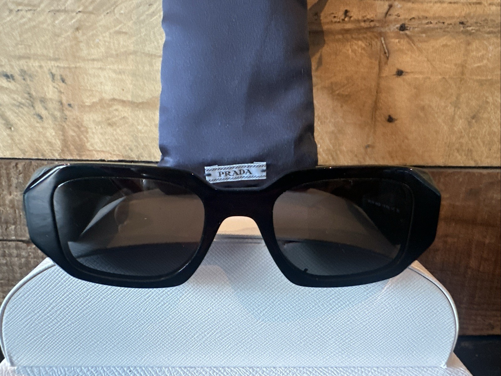 PRADA Milano SPR17WS 49*20-145 Black Dark Grey Lens UNISEX Sunglasses Kool