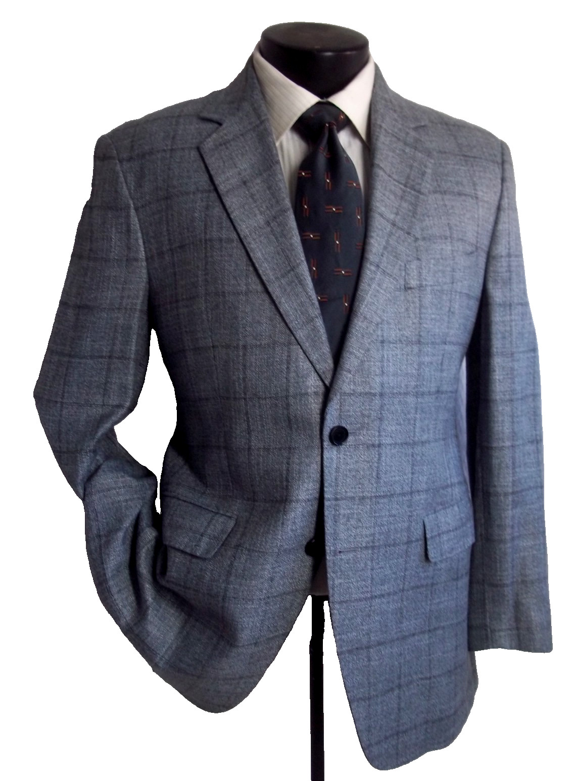 Huddersfield gray plaid 2Button soft bamboo fabric suit 40R Pants W36″x30L
