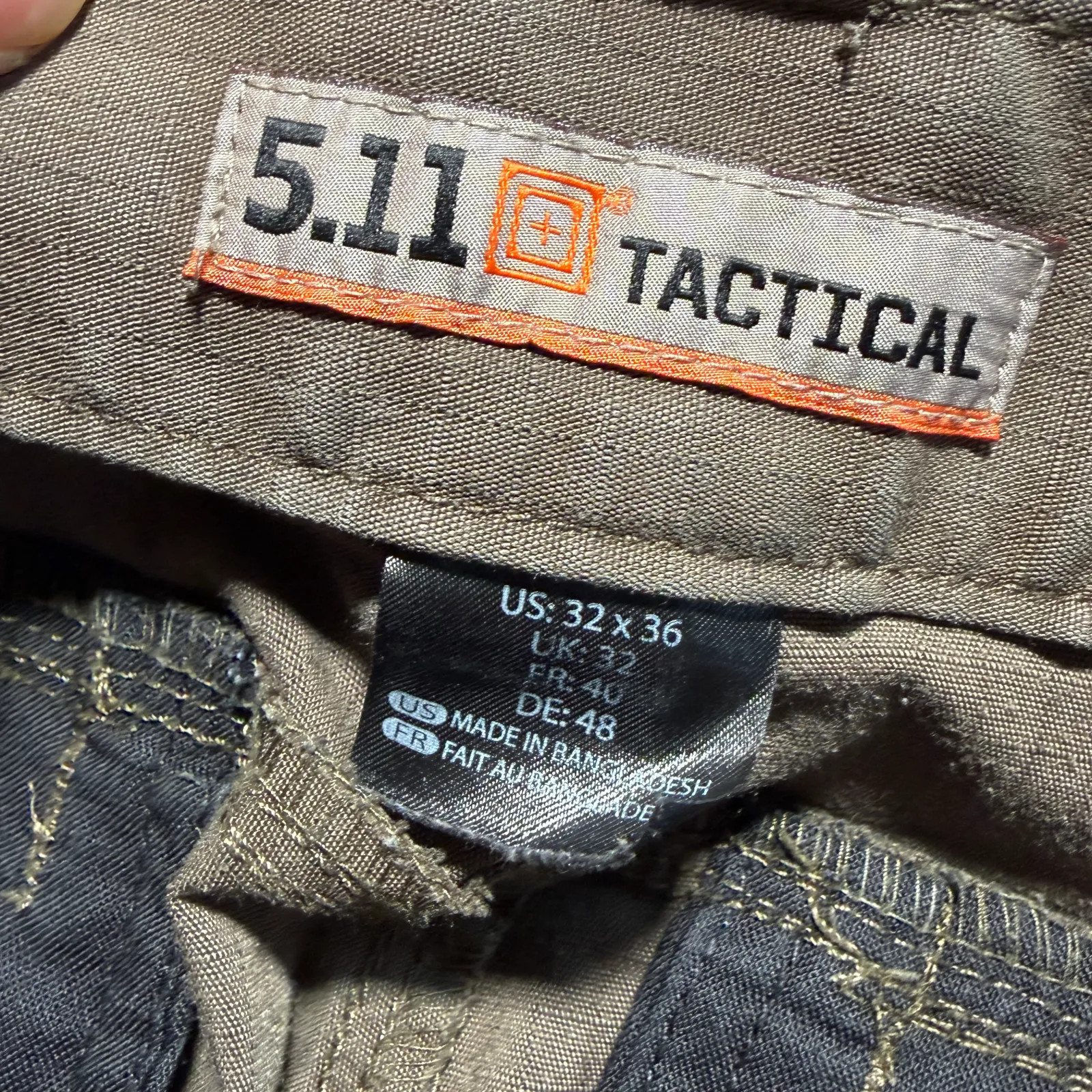 5.11 Tactical Cargo Pants Mens W32 L36 Brown Straight Military Ripstop Trousers
