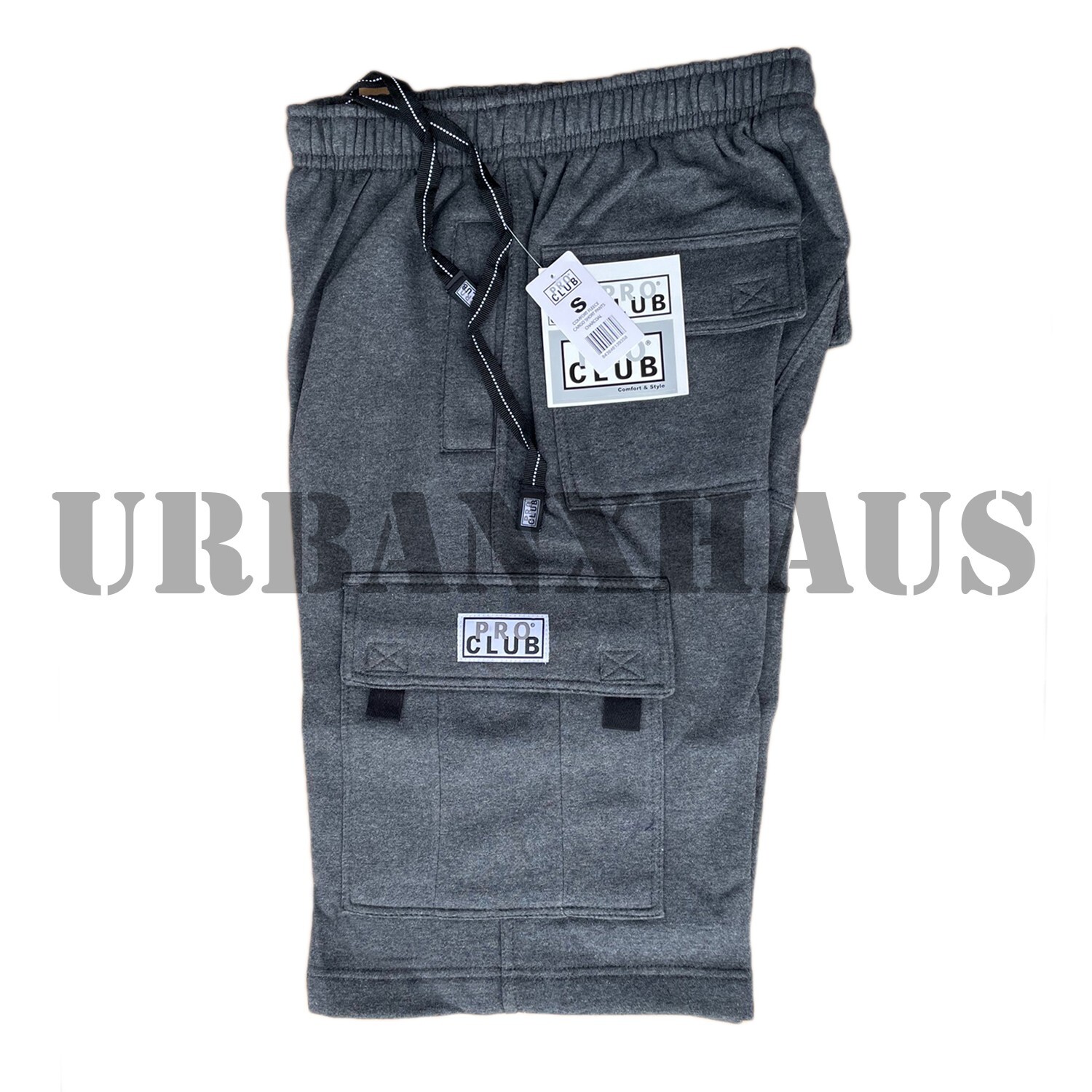 PRO CLUB MEN’S FLEECE CARGO SHORTS HEAVYWEIGHT S-3XL