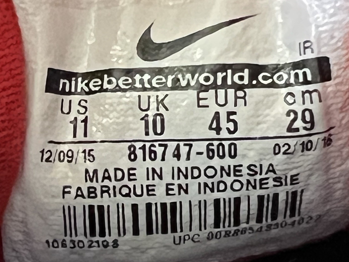 Nike Max Dynasty Mens Sneakers Shoes Size 11 Red 816747-600