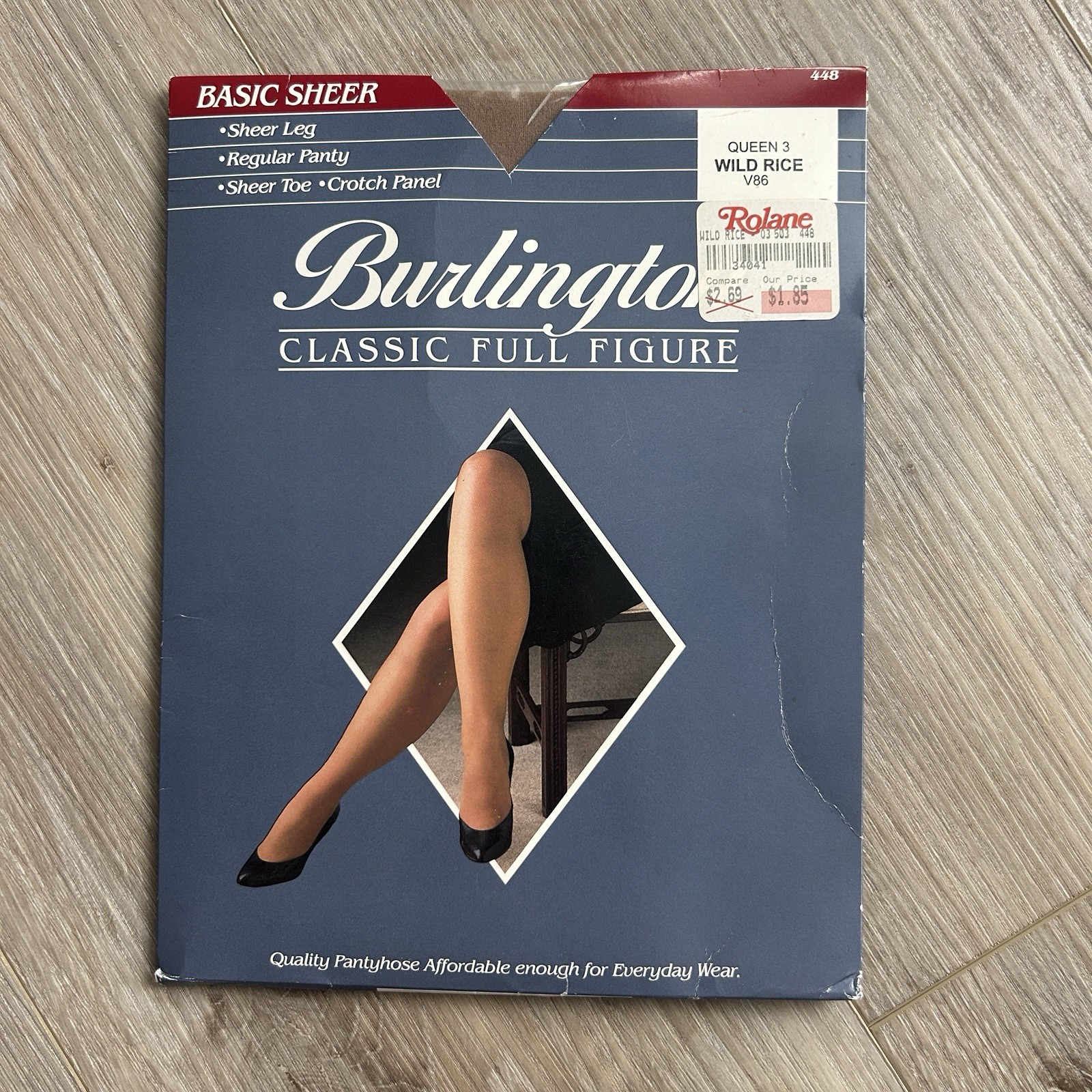 Burlington Pantyhose Classic Full Figure Queen 3 Wild Rice V86