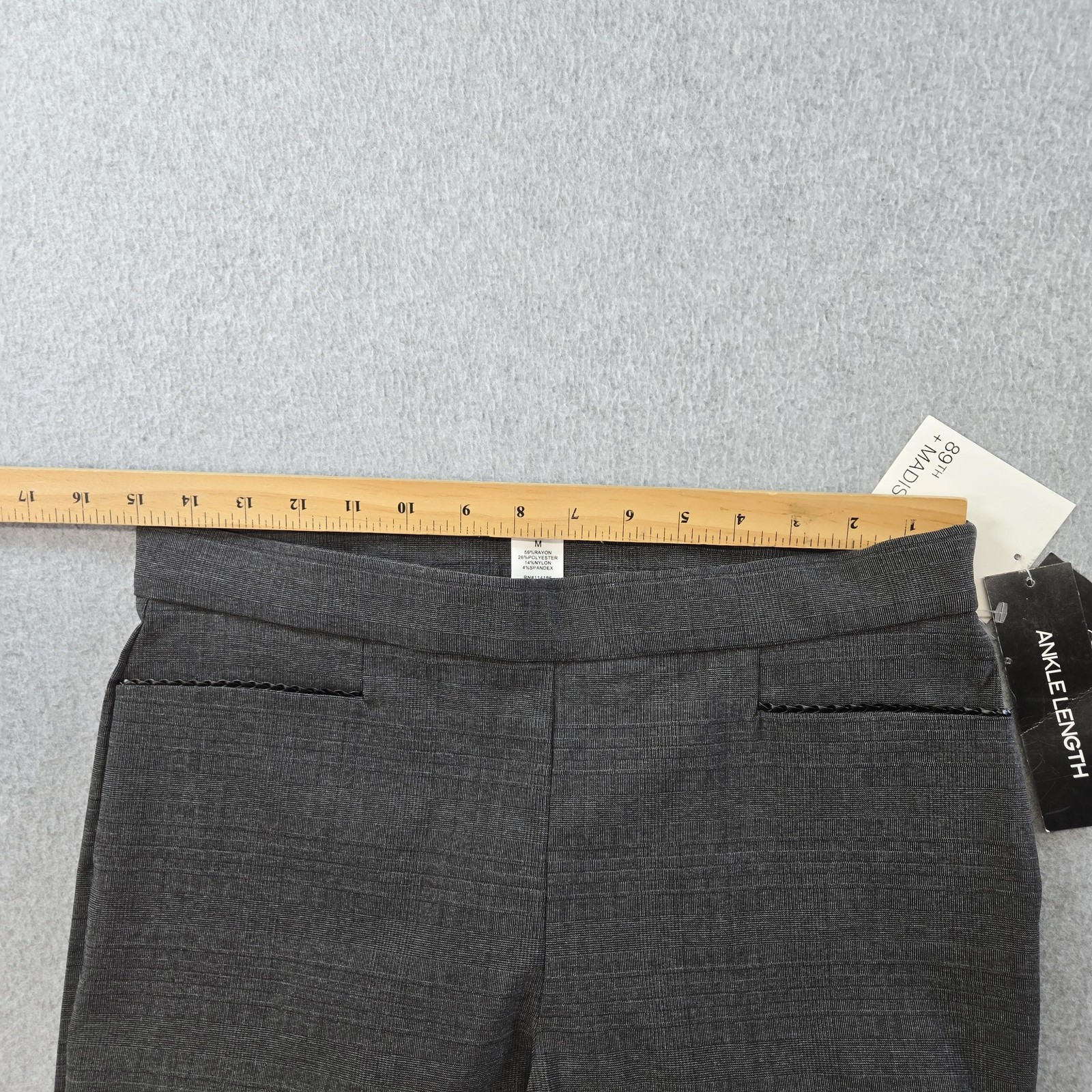 89TH + MADISON Pants Womens M Gray Ponte Ankle Comfort Waist Pull On Pockets