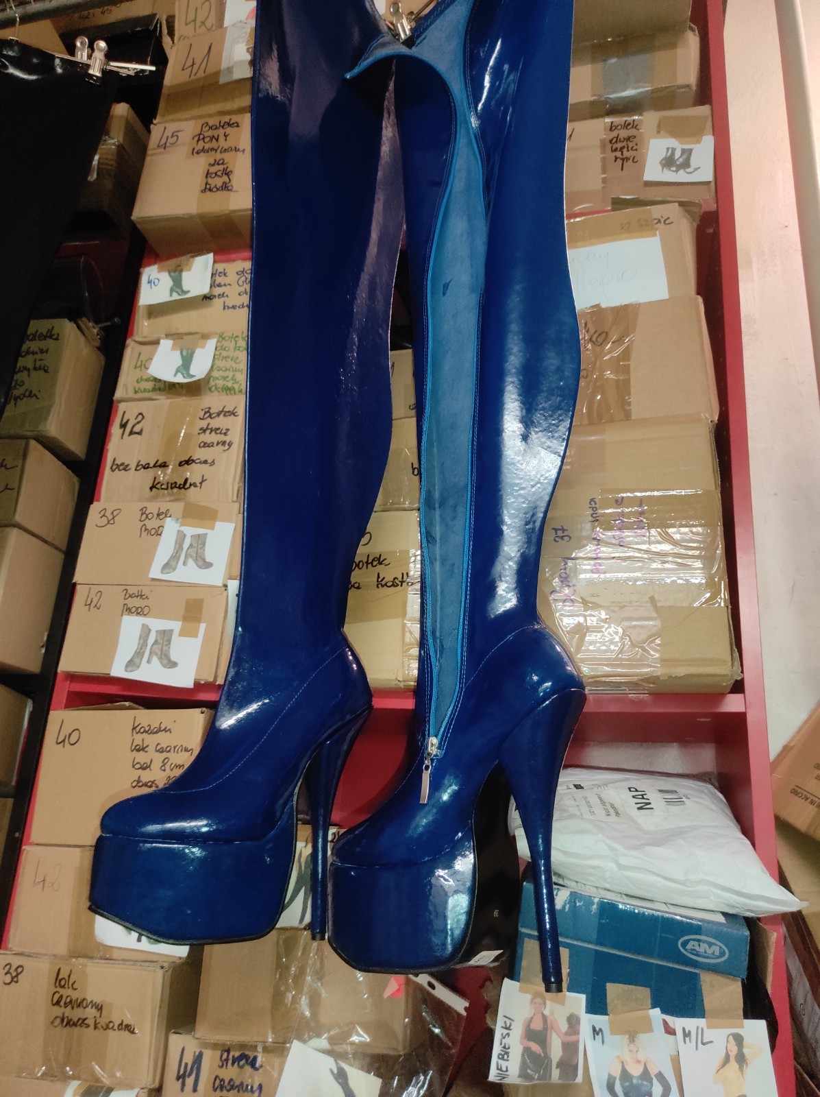Rubber boots over the knee heel 20 cm platform 8 cm 37 38 39 40 41 42 43 44 45 46 47