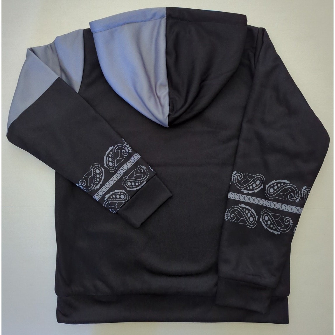 Reversible Bandanna Hoodie Black Grey University Blue Size XS Xoa Lifestyle NWT