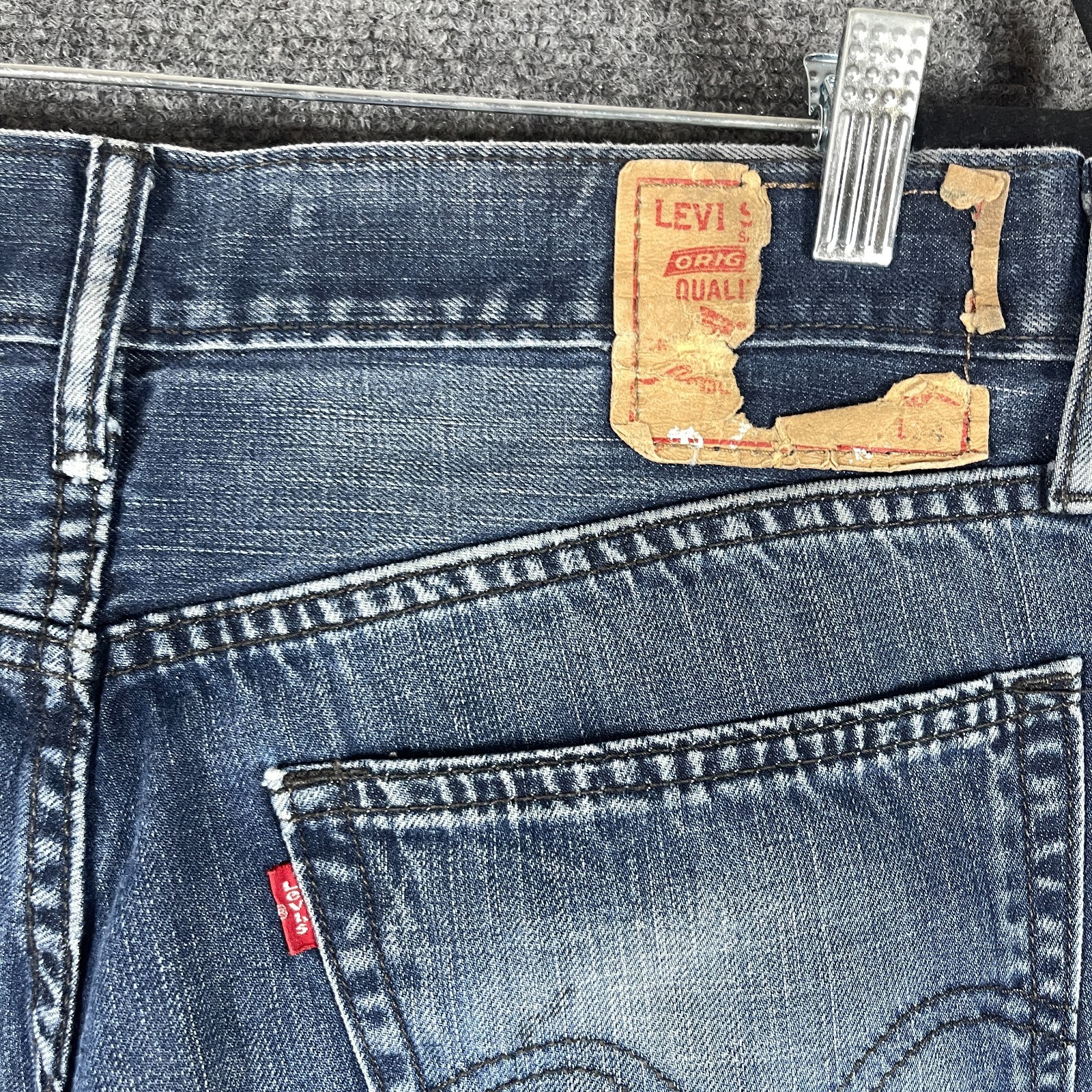 Levis 527 Bootcut Mens 34×34 Blue Jeans Distressed Vintage Y2K Grunge Western