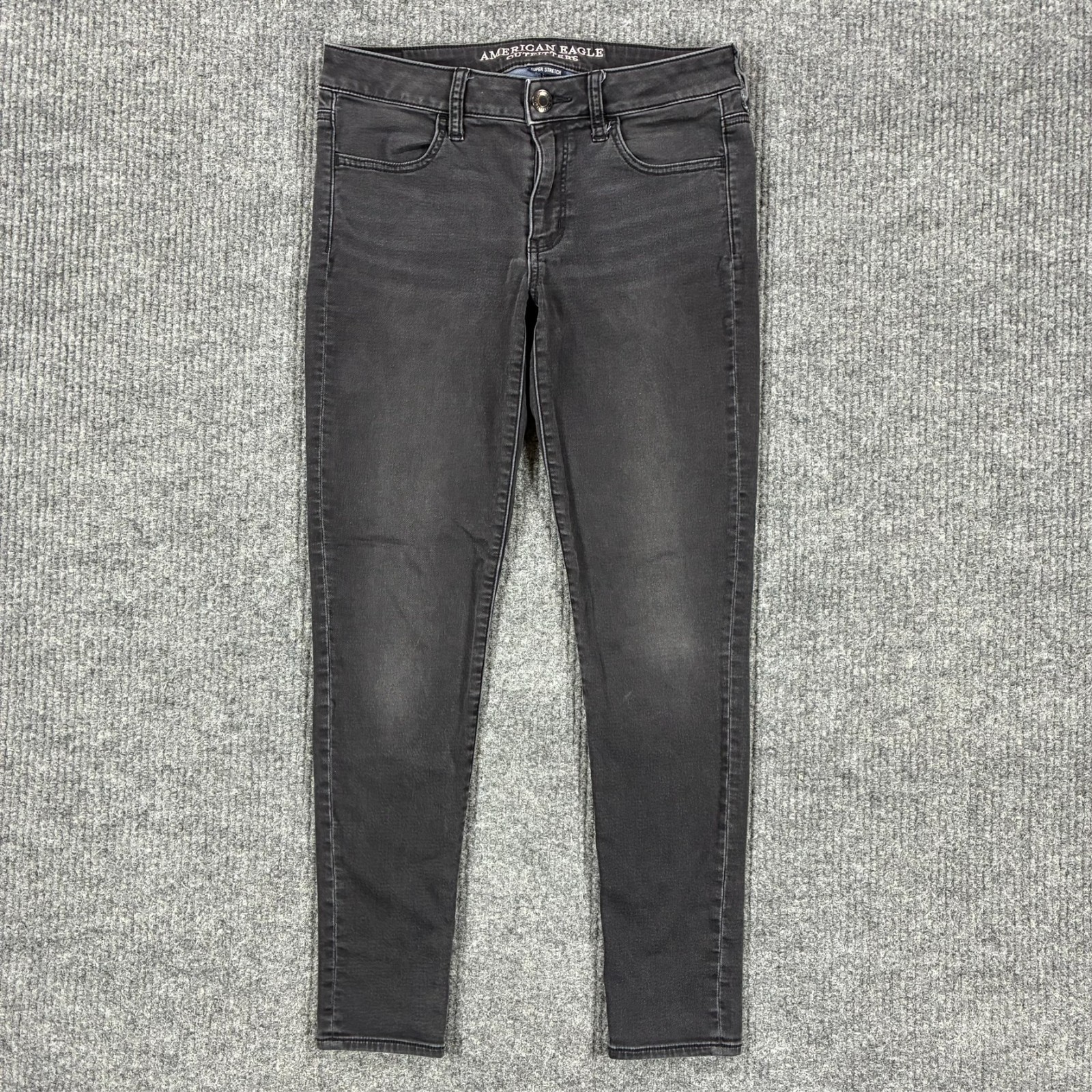 American Eagle Jegging Womens Size 8 Regular Black Denim Super Stretch Low Rise
