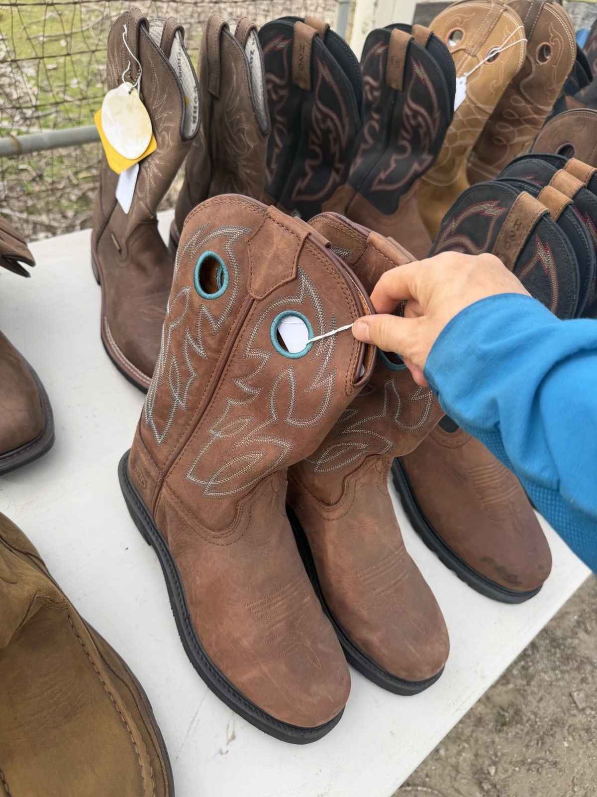 New Justin Mens Cowboy Casual Resoled Boots US Size 8/8.5/9/9.5/10/10.5/11/12
