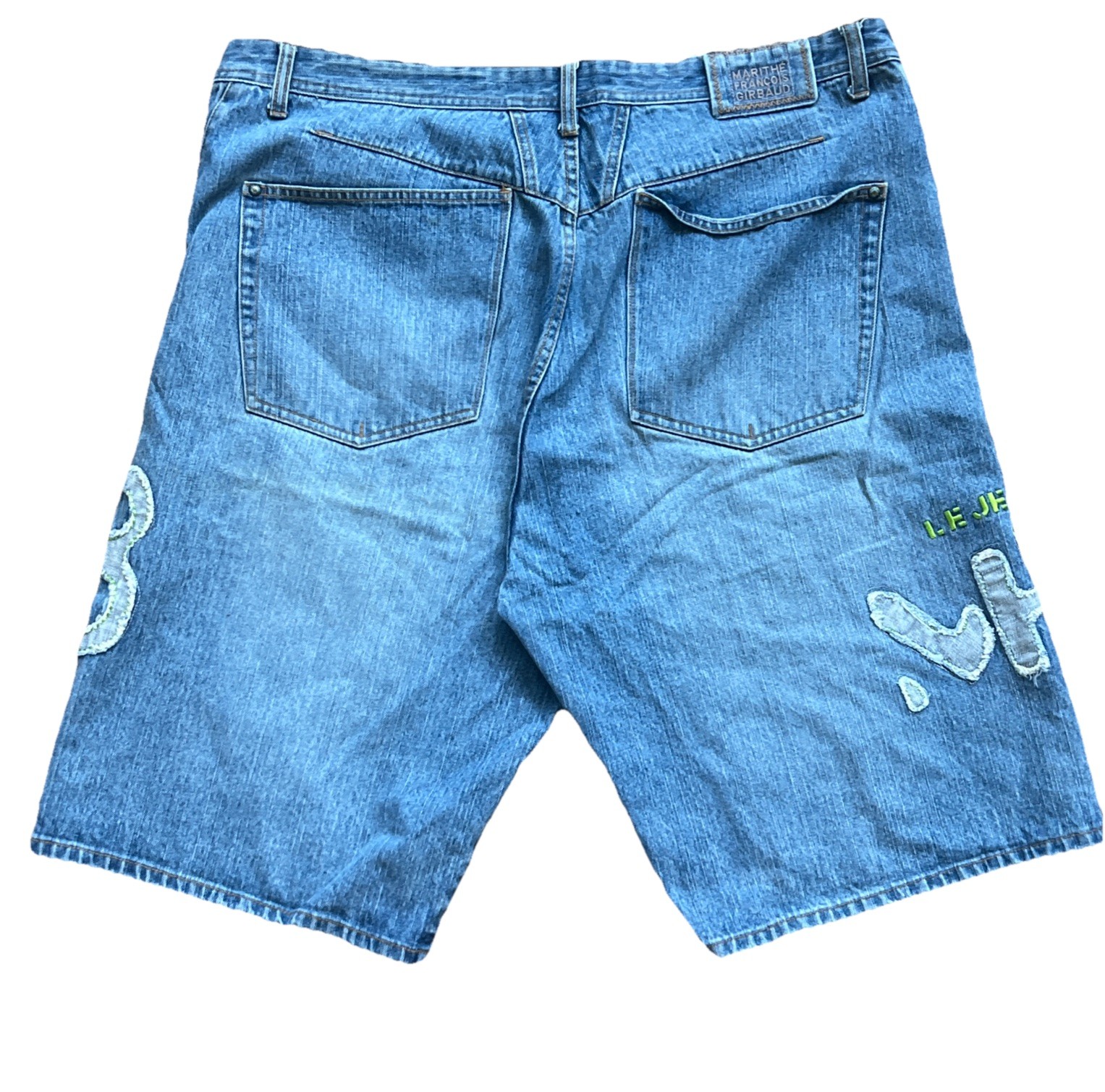 Vintage Marithé François Girbaud “Le Jean De” Embroidered Denim Shorts Size 40