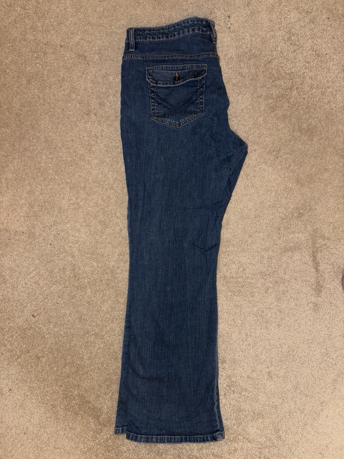 Lee Women’s Dark Wash Blue Denim Bootcut Jeans Size 18 Low Rise 5-Pocket