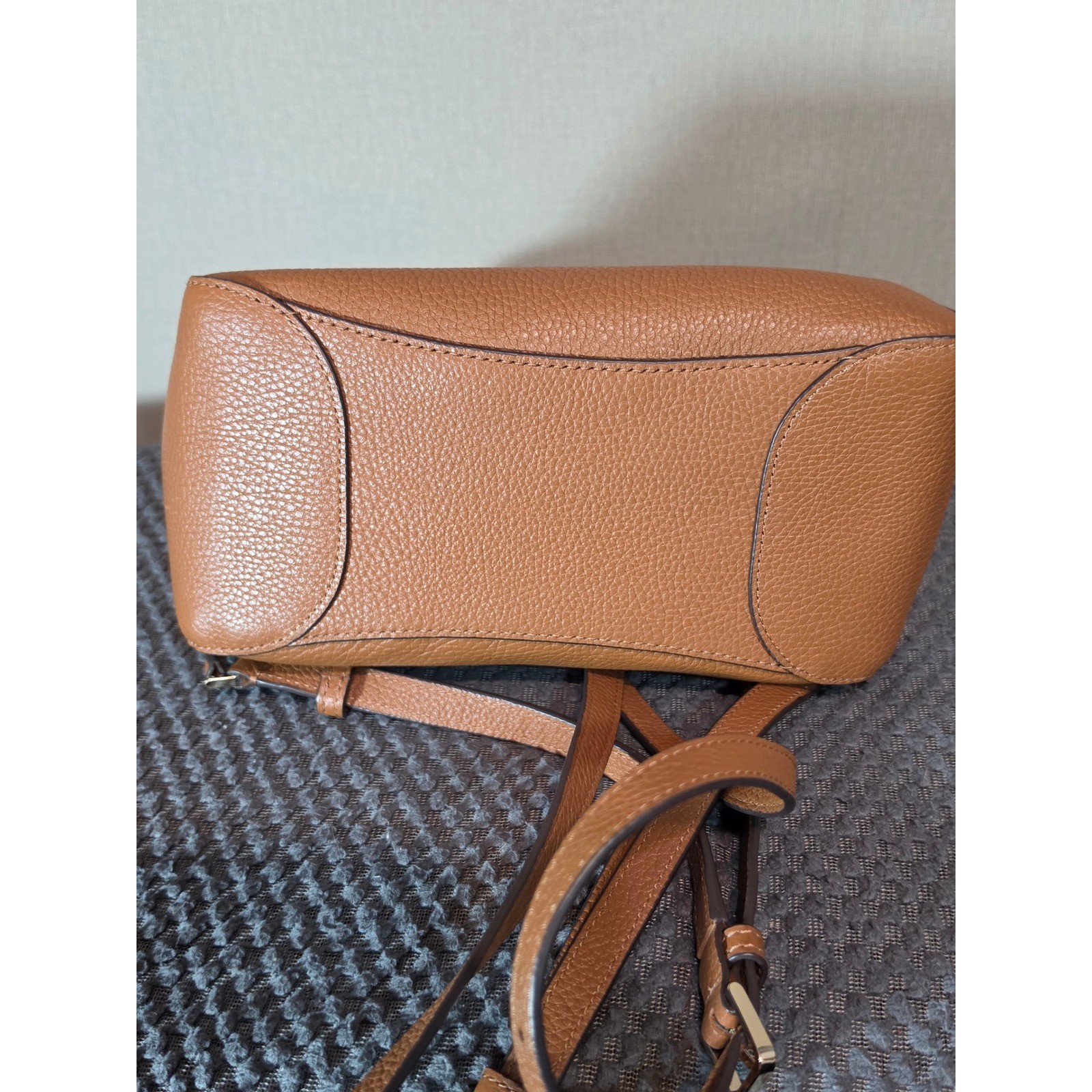 Kate Spade New York Pebbled Leather Backpack Brown Drawstring Magnetic Flap Bag