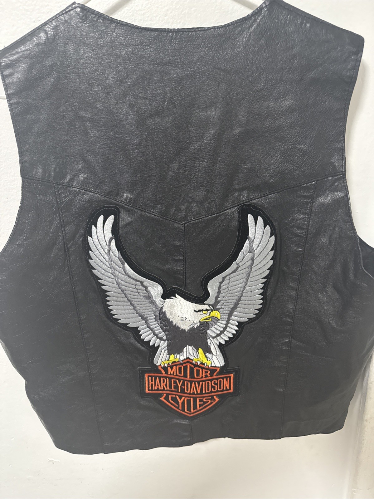 Vintage Steer Brand Leather Vest Men’s XXL Black Made In USA Motorcycle Western