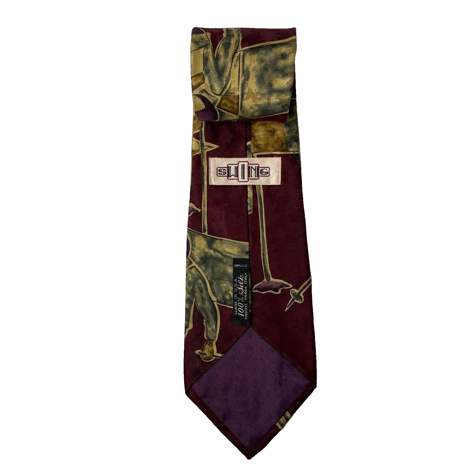 Swing All Silk Men’s Necktie Abstract Pattern Multicolor Casual Tie Made in USA