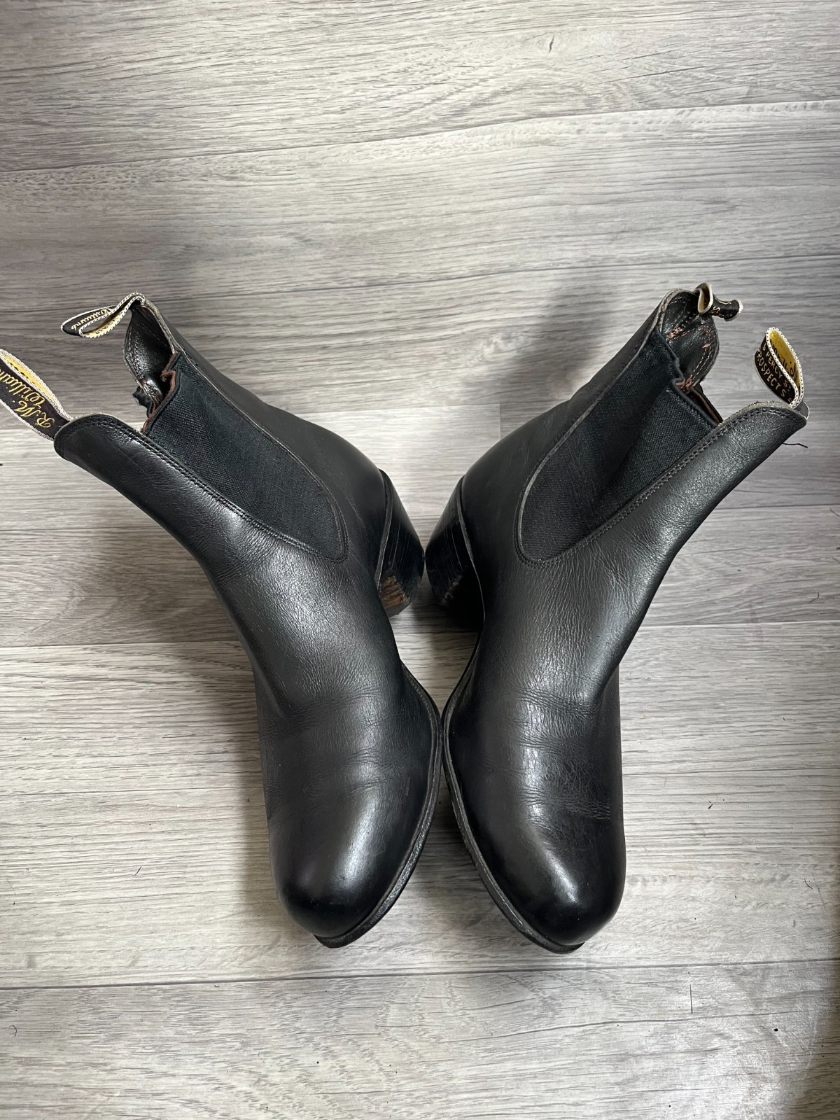 Vintage R.M Williams Bushman black chelsea boots Cuban heel uk 8.5G
