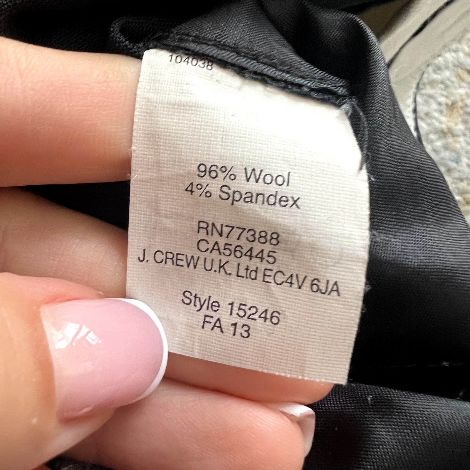 J. Crew Favorite Fit pants black Size 8 Italian Fabric wool