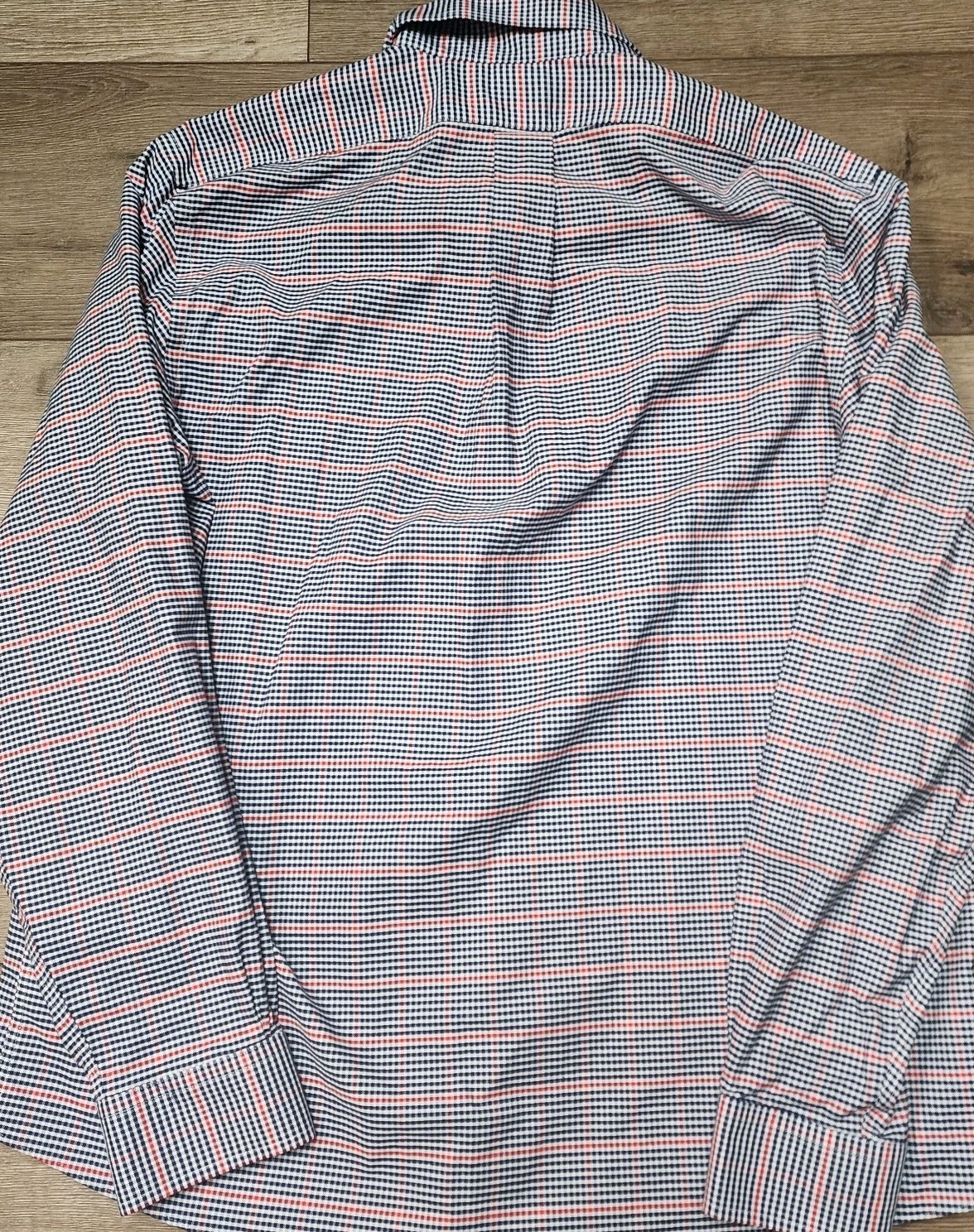 Brooks Brothers Shirt Mens Large Red Blue Check Regent Non Iron Cotton Blend