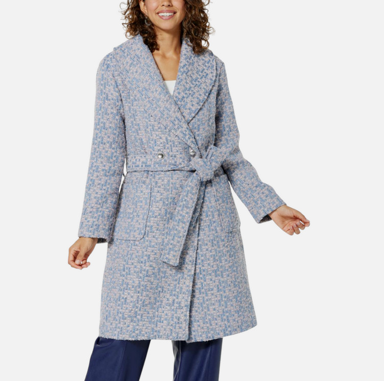 Kathy Ireland Women’s Shawl Collar Robe Coat Blue Pink S, M, XL, 1X, 3X