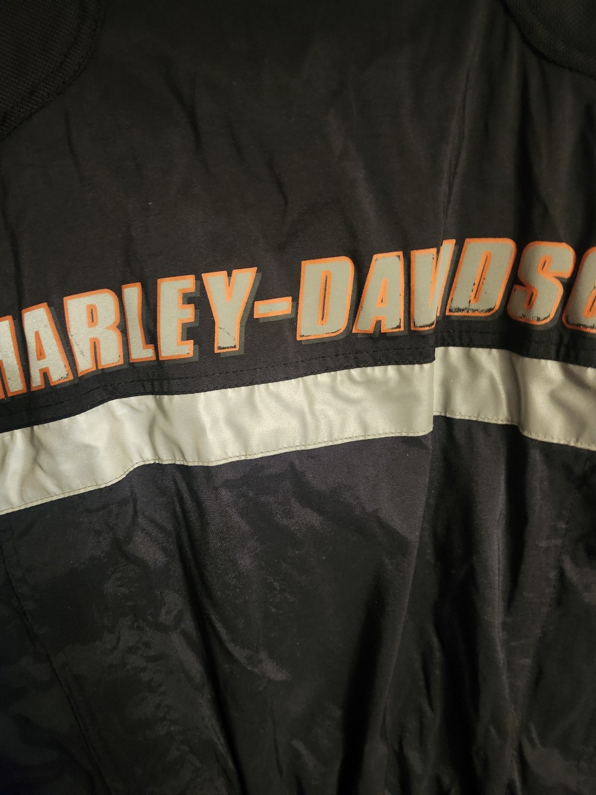 Harley Davidson Jacket Men Medium Black FXRG Nylon Belted Riding Gear Reflective