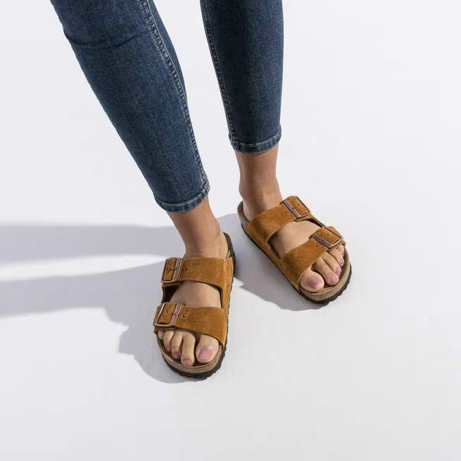 Birkenstock Arizona Soft Footbed Mink Suede Leather Casual Sandals Size EU37-45