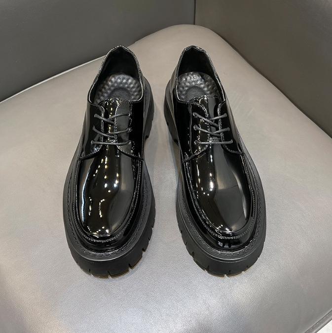 Men’s Shiny Leather Platform Dress Lace Up Business Wedding Shoes Fashion Party