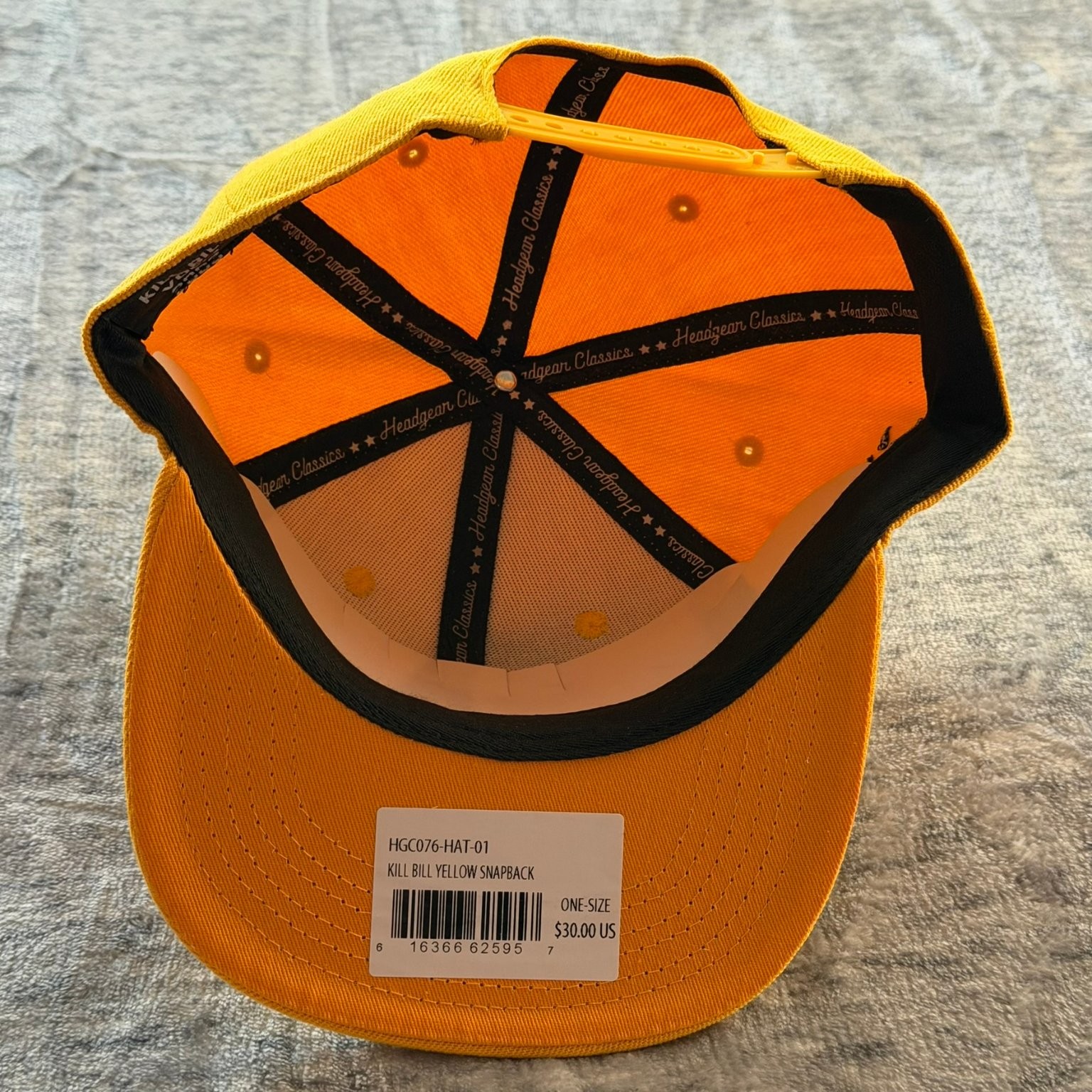 Headgear Classics Kill Bill Vol. 1 Snapback Hat Men’s One Size Yellow