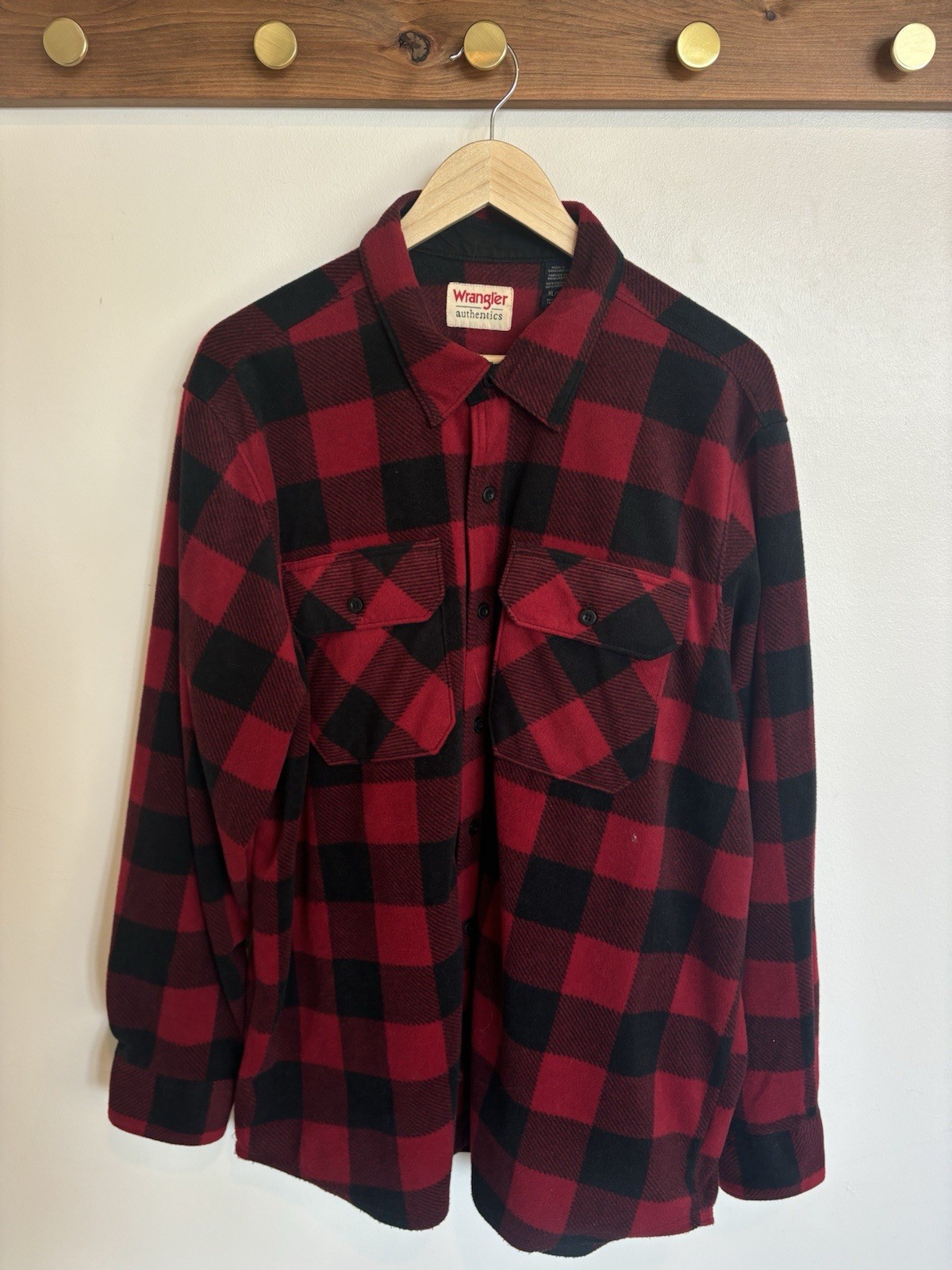 Wrangler Authentics red and black buffalo plaid flannel shirt, size XL