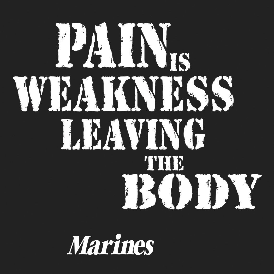 Black USMC Marines Pain Is Weakness Leaving The Body T-Shirt Double Sided Tee