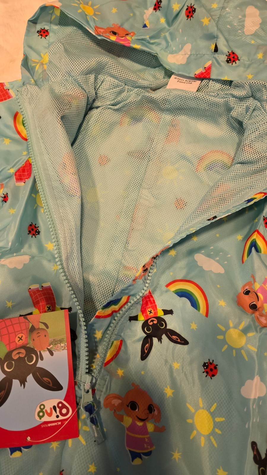 Bing bunny rainbow AOP rain all in Puddle Suit 6-9-12-18 Months 1-2-3-4 years