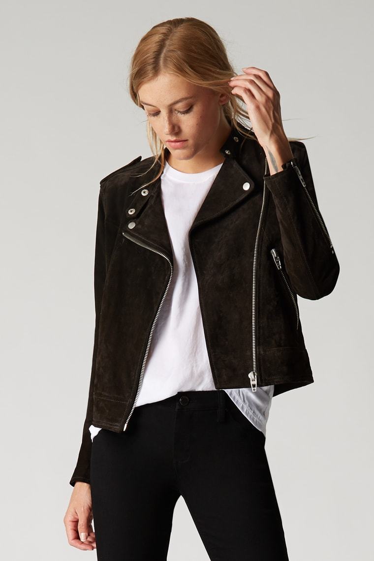 BlankNYC Real Suede Biker Jacket- NWT $198 Women’s – Dark Chocolate – XS