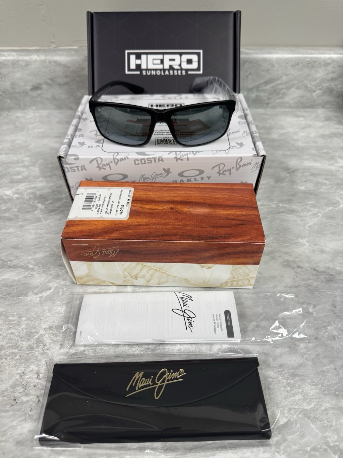 MAUI JIM | NEW | POKOWAI ARCH | 439 – 2M | MATTE BLACK | NEUTRAL GREY