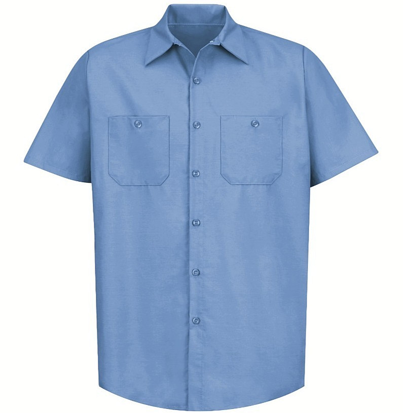 NEW Red Kap Men’s Short Sleeve Industrial Work Shirt Size 5XL Lt. Blue SP24LB5