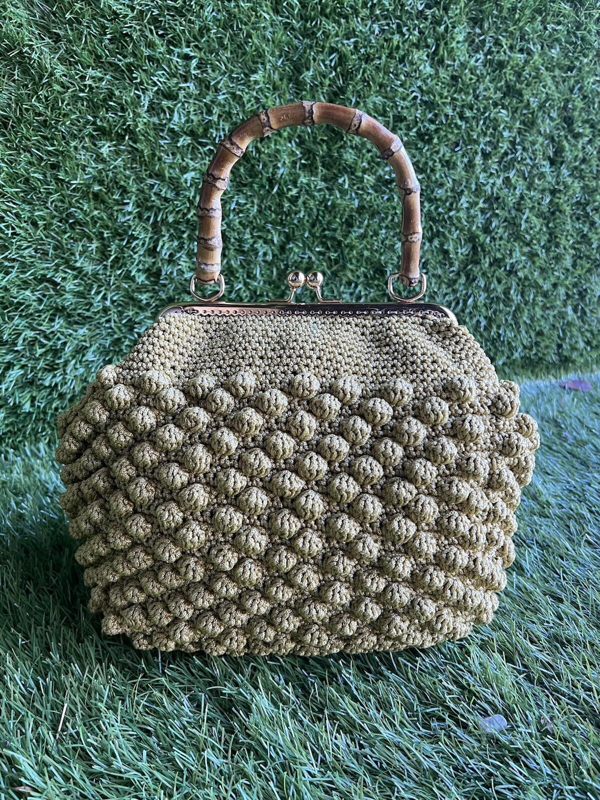 Handmade Crochet Bag Finished Inside With Class Details
