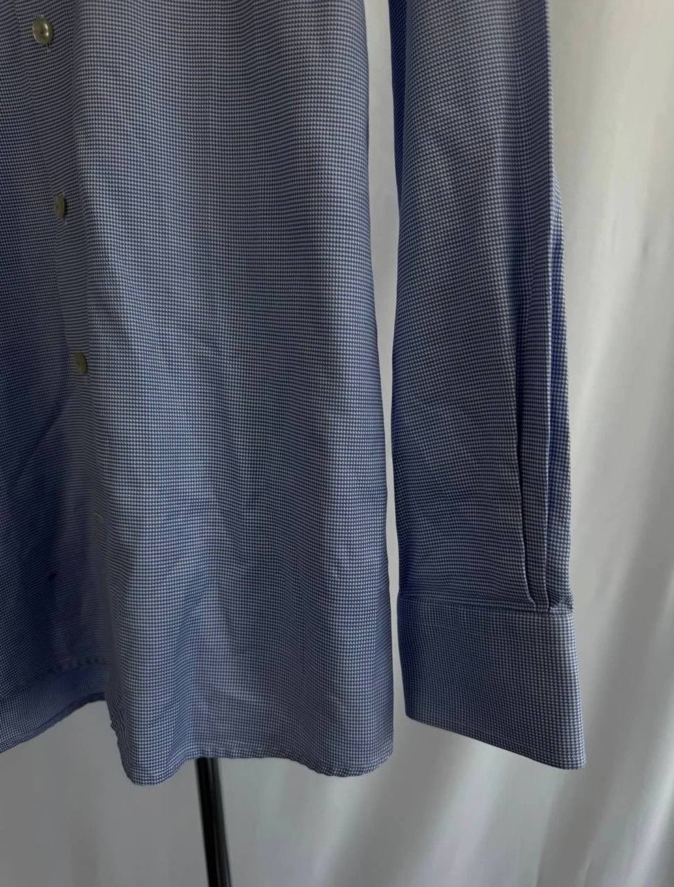 Eton Blue Dress Shirt Men’s Button Up Formal Business Office Luxury Size:М