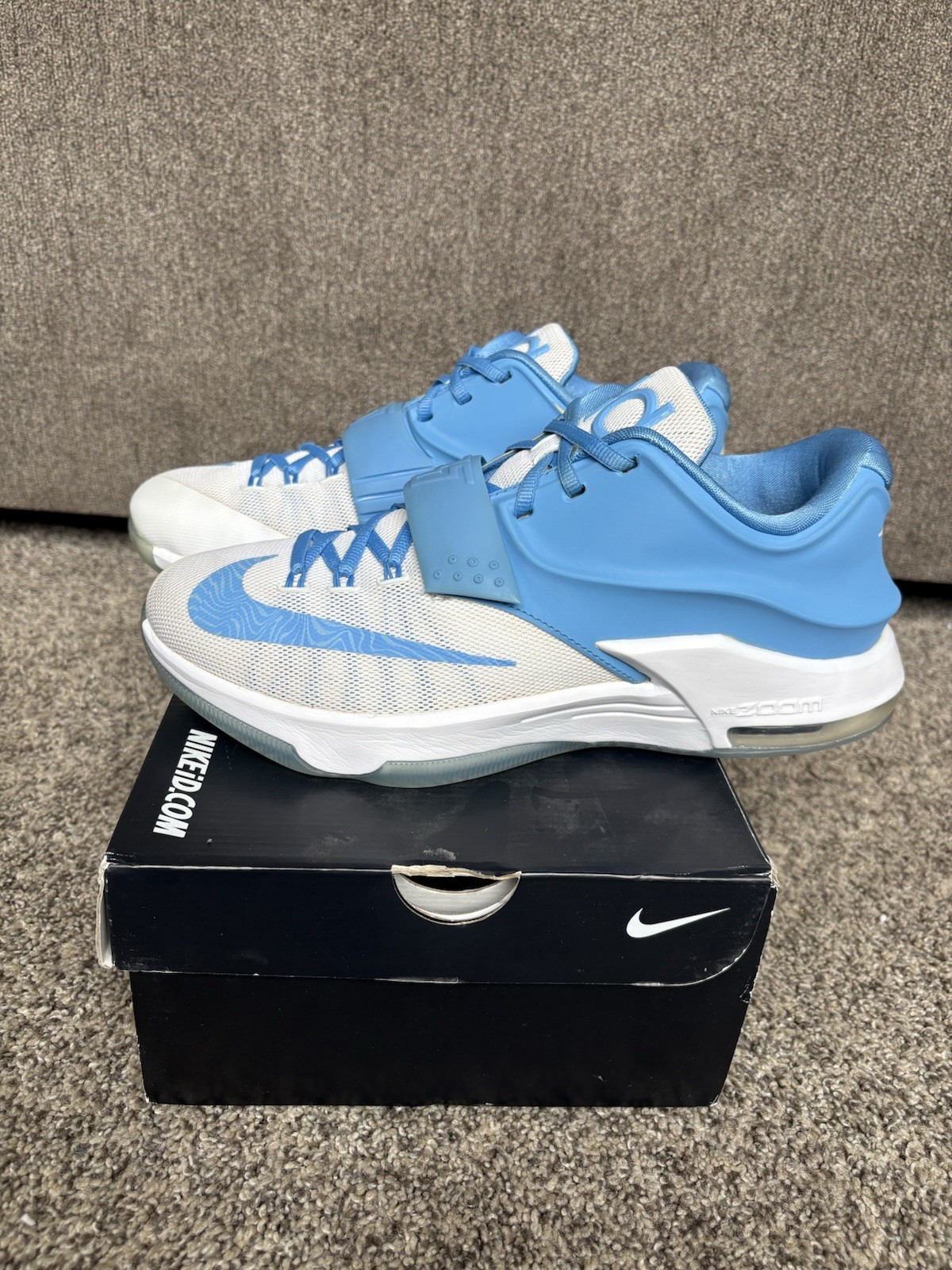 NIKE 2015 KD 7 NIKE ID CAROLINA BLUE UNC SIZE 9 MENS