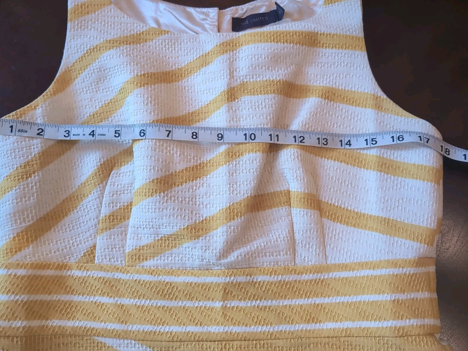 The Limited Yellow & Beige Striped Sleeveless Summer Dress Women’s Size 12,EUC