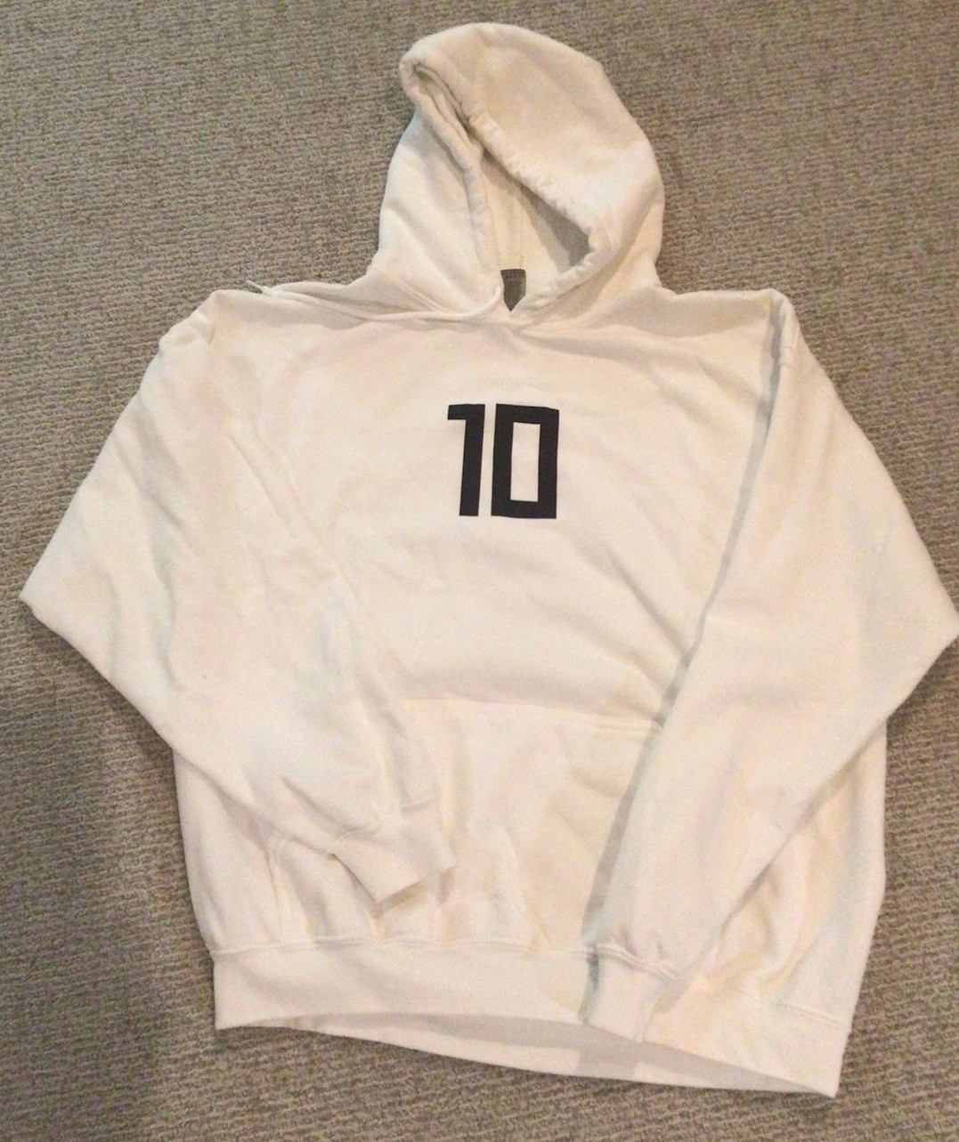 Men’s Gildan Heavy Blend Messi Hoodie White Extra Large