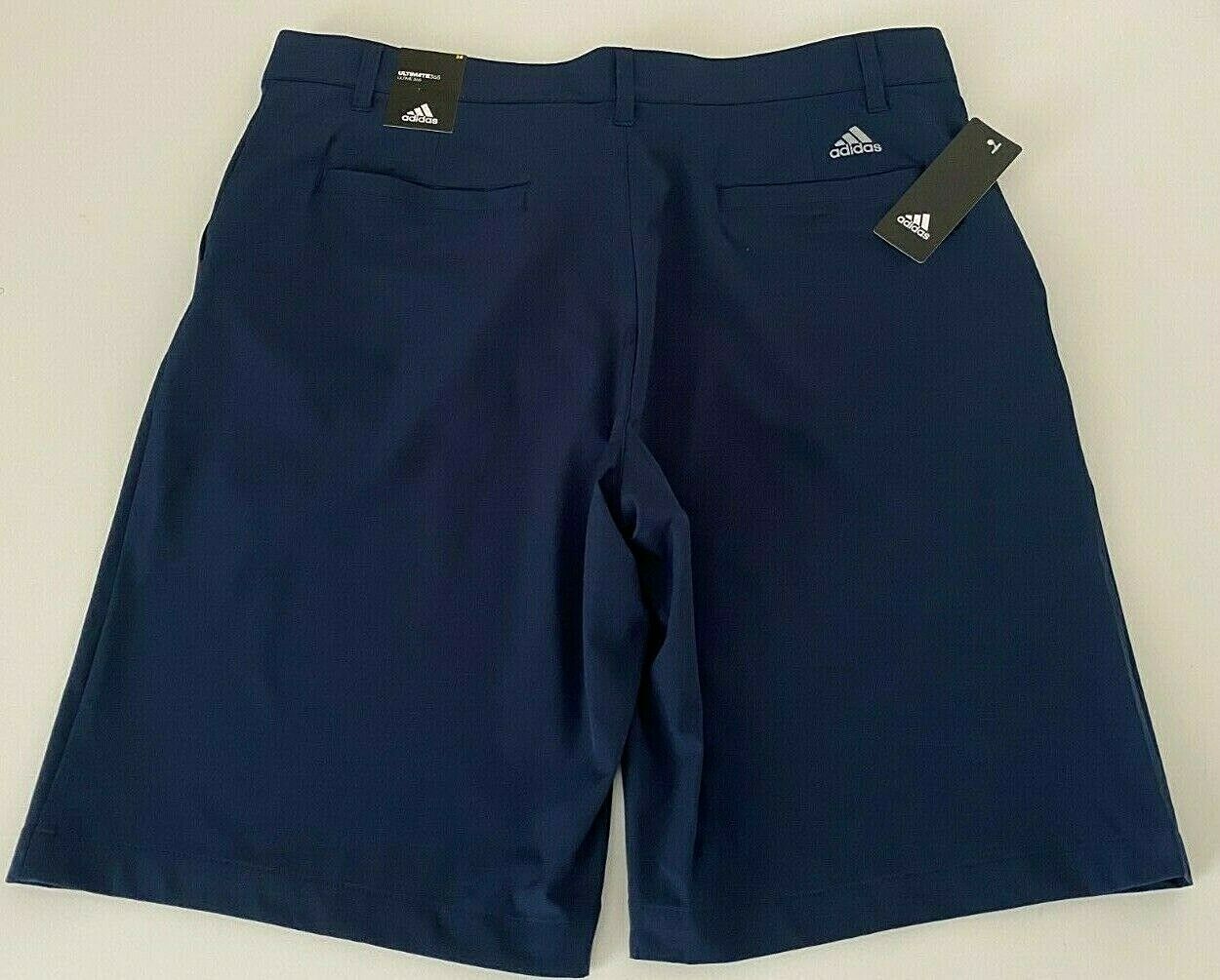 NWT Adidas Ultimate 365 Stretch Golf Shorts 34 36 38 40 Solid Navy Blue Logo T3