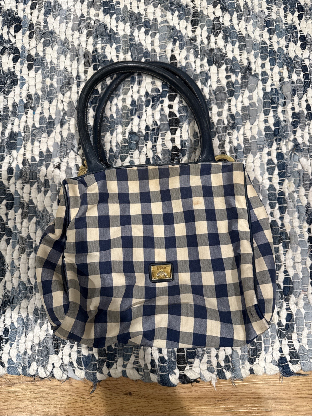 Moschino Handbag vintage Redwall Multicolor Cotton With Dust bag