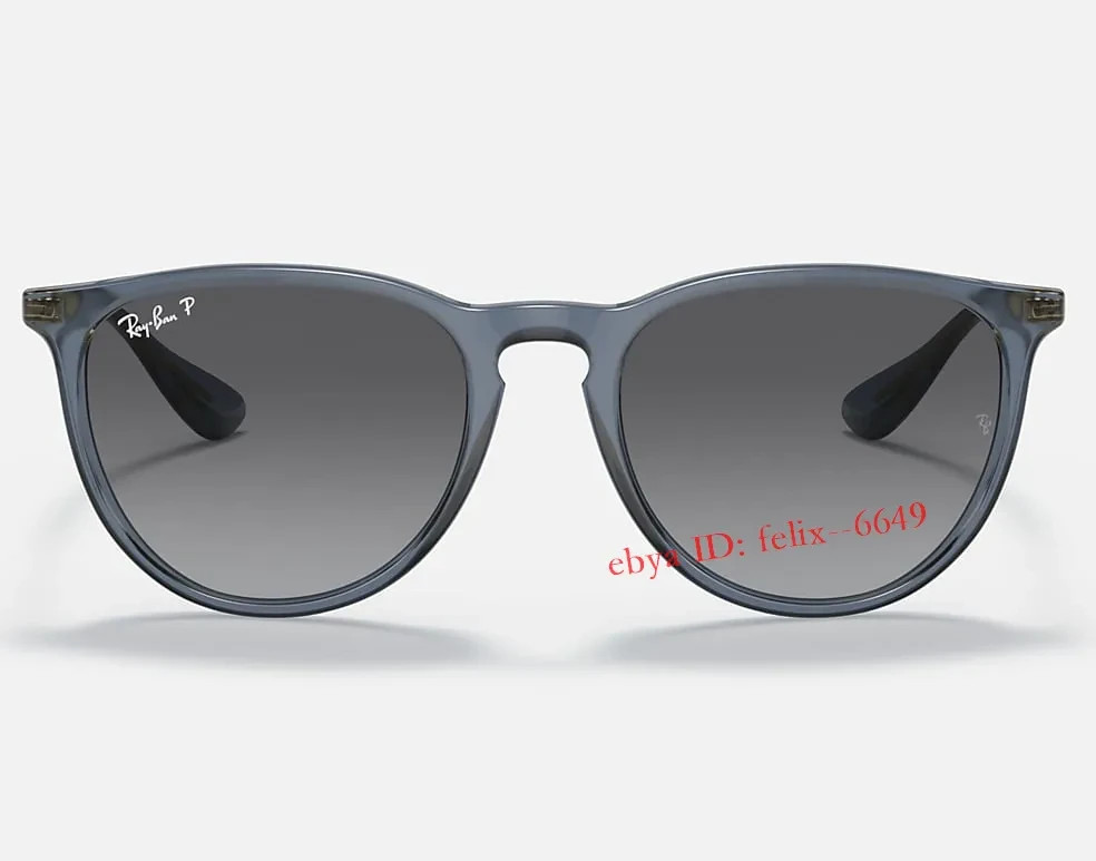 *New* Ray-Ban Erika RB4171 6592/T3 Polarized Sunglasses Blue Frame Grey UV Lens