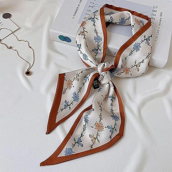 4 PCS Bag Handbag Handle Ribbon Hair Head Band Neck Scarf Skinny Scarves