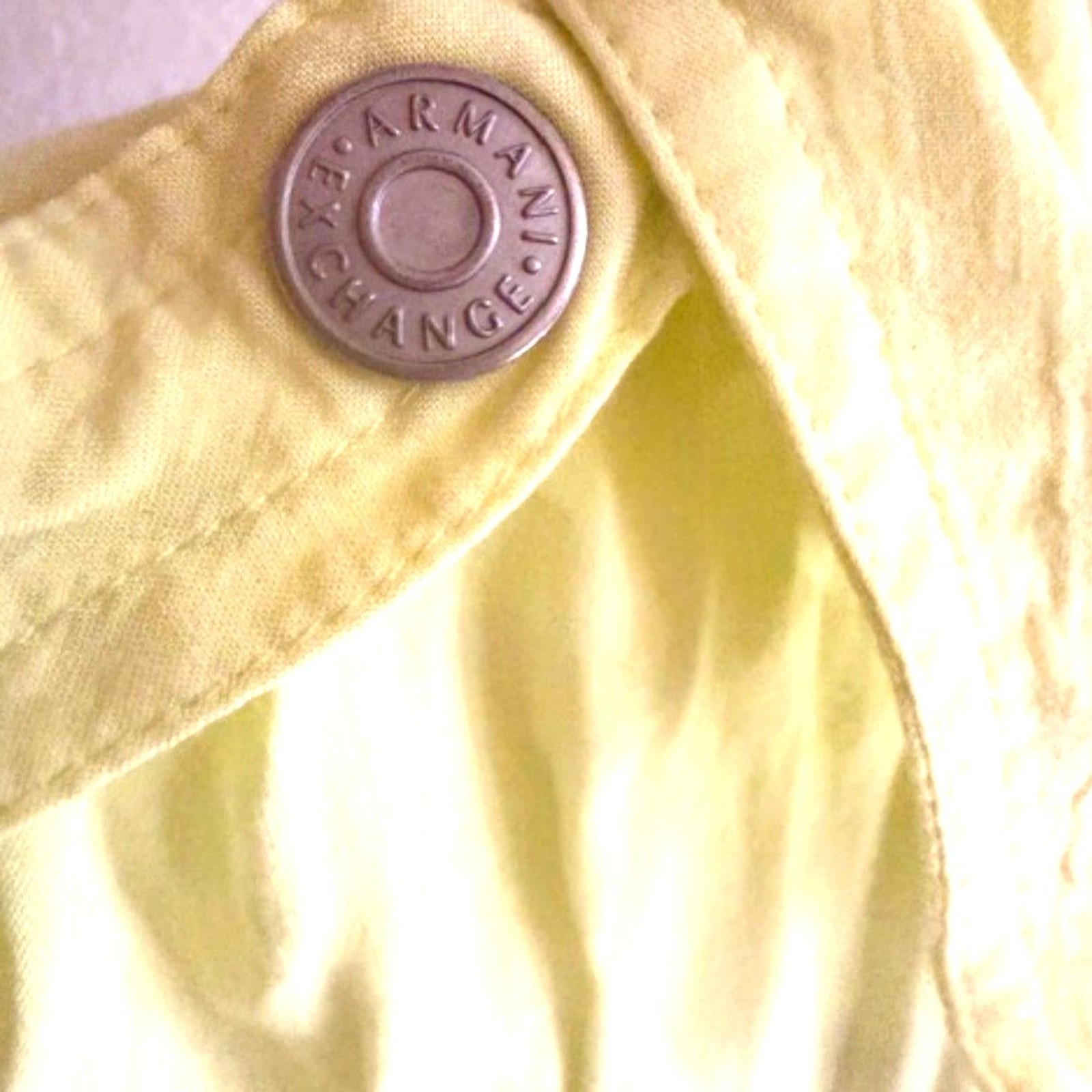 Armani Exchange A|X Sleeveless Blouse Size S Neon Yellow Button Front Top