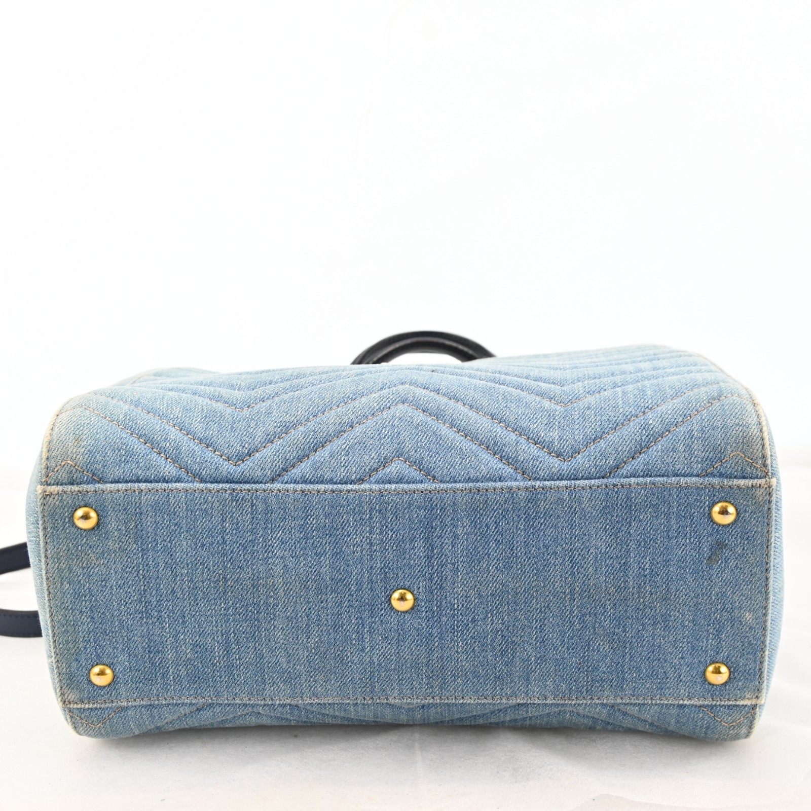 GUCCI 448054 Marmont denim x leather 2Way Hand Bag Shoulder Bag R3909YR805