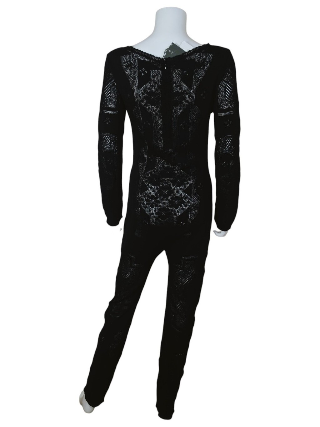 NWT $1250 ALBERTA FERRETTI Long Sleeve Jumpsuit Black IT 40 US 4 see description