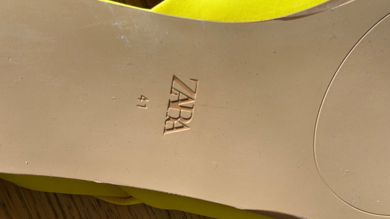 Zara Yellow Slingback Flats Rhinestone Buckle Pointed Toe Size 41 / US 10