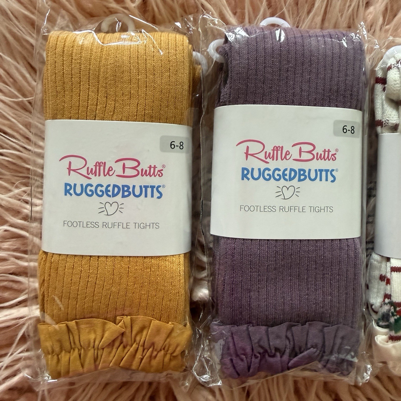 6 pc lot NWT RuffleButts Knee High Socks footless ruffle tights 6-8