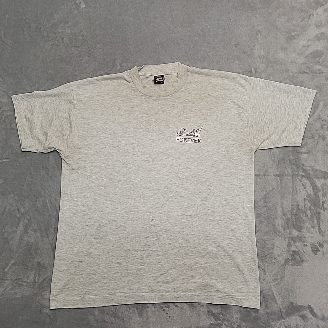 VTG Motorcycle Shirt Men XL Gray Forever Biker Made In The USA Single Stitch Tee
