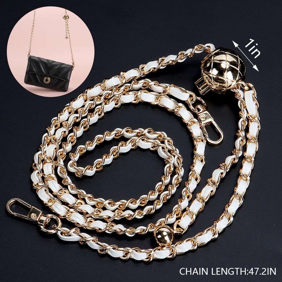120cm Leather Chain Replacement Crossbody Shoulder Purse Handbag Bag Strap
