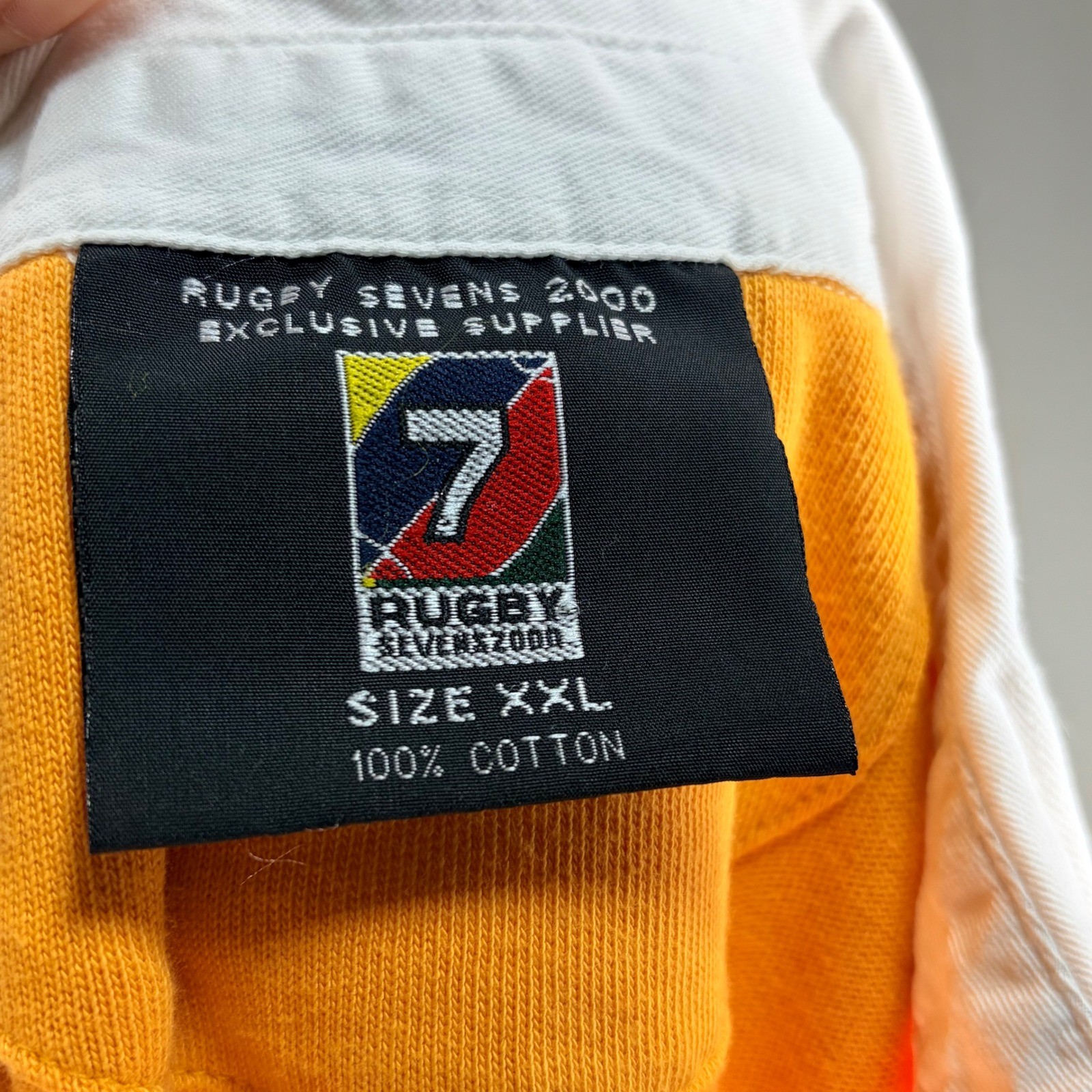 Rugby Sevens 2000 Australia Rugby Polo XXL Yellow Green Wallaby Colorblock