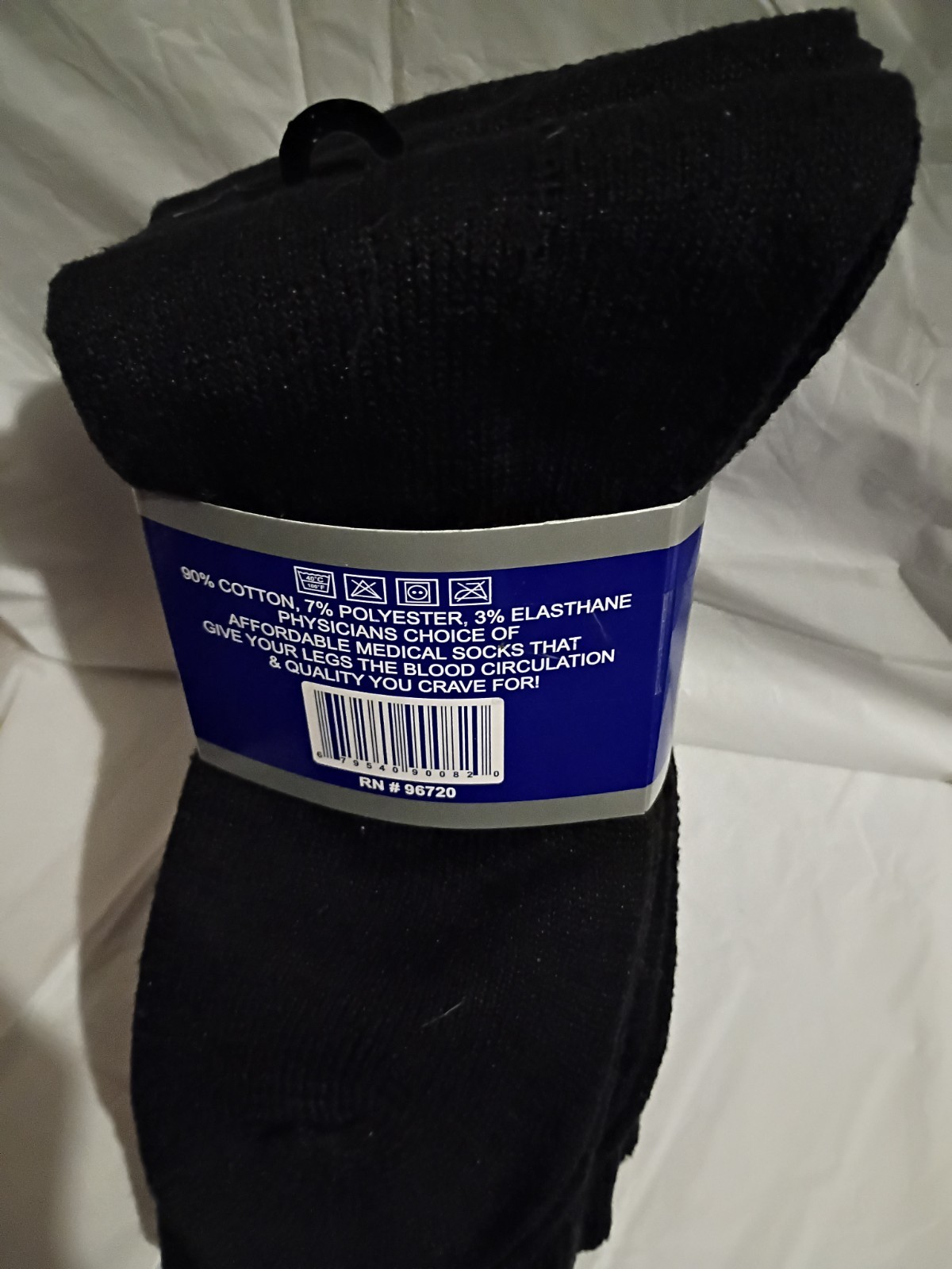 Debra Weitzner Therapeutic Crew Socks Black Men’s Size 10-13 Cotton Blend
