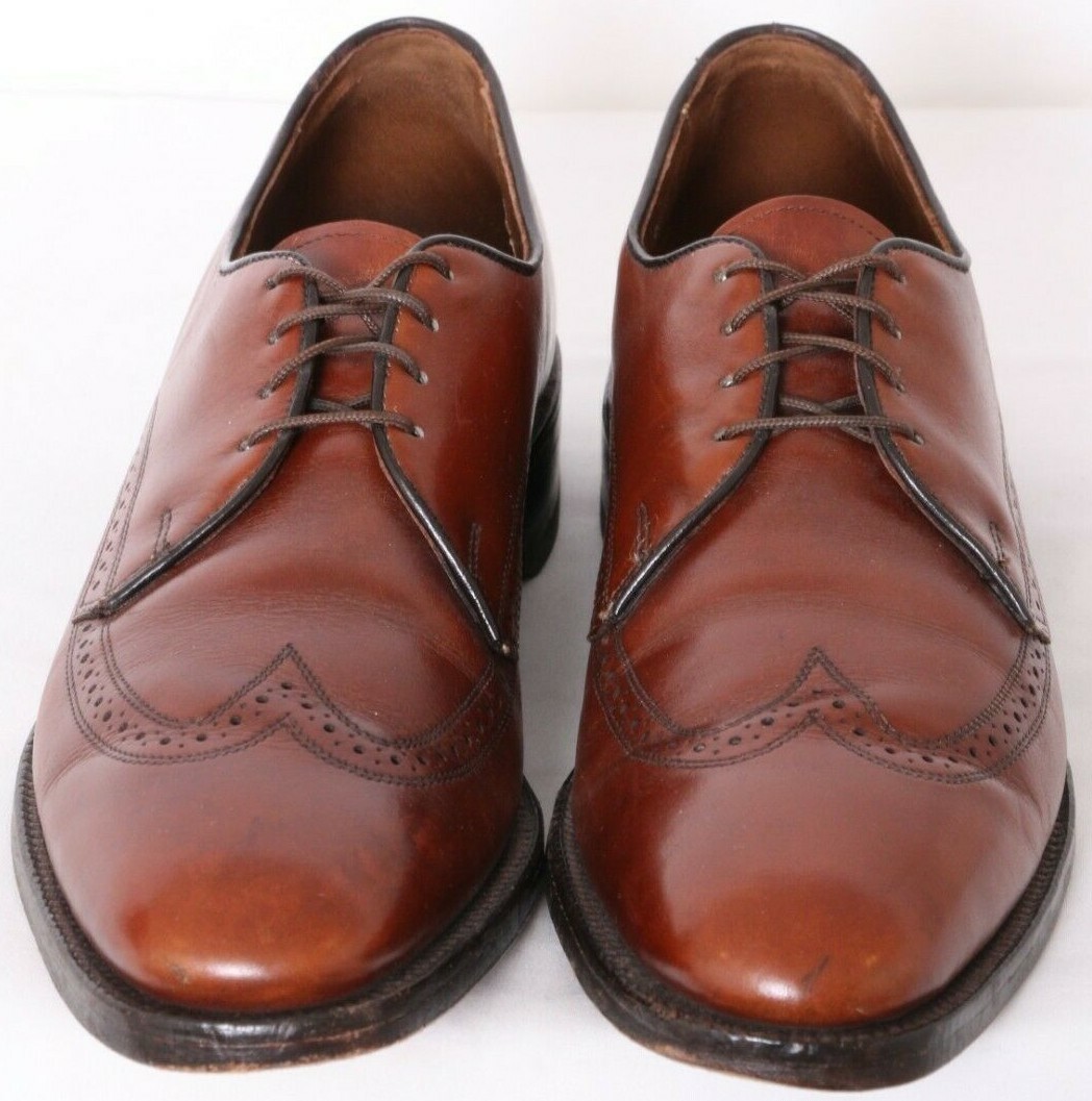 Allen Edmonds 9027 Wingtip Lace-Up Brown Leather Oxford Shoes Men’s 9 AAA Narrow